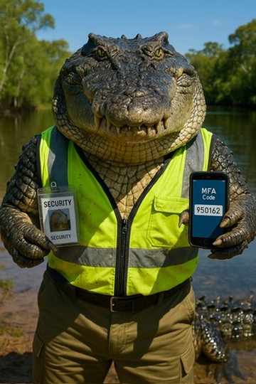Cyber Safety Crocodile reminding you to use Multi-Factor Authentication